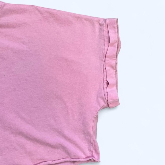 Forever 21 Medium Oversized Relaxed Fit Pink Cropped Self Love Tee Crop Top - Picture 3 of 8